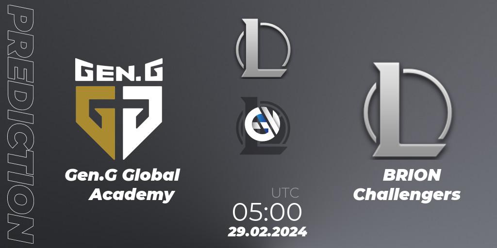 Gen.G Global Academy - BRION Challengers: прогноз. 29.02.24, LoL, LCK Challengers League 2024 Spring - Group Stage