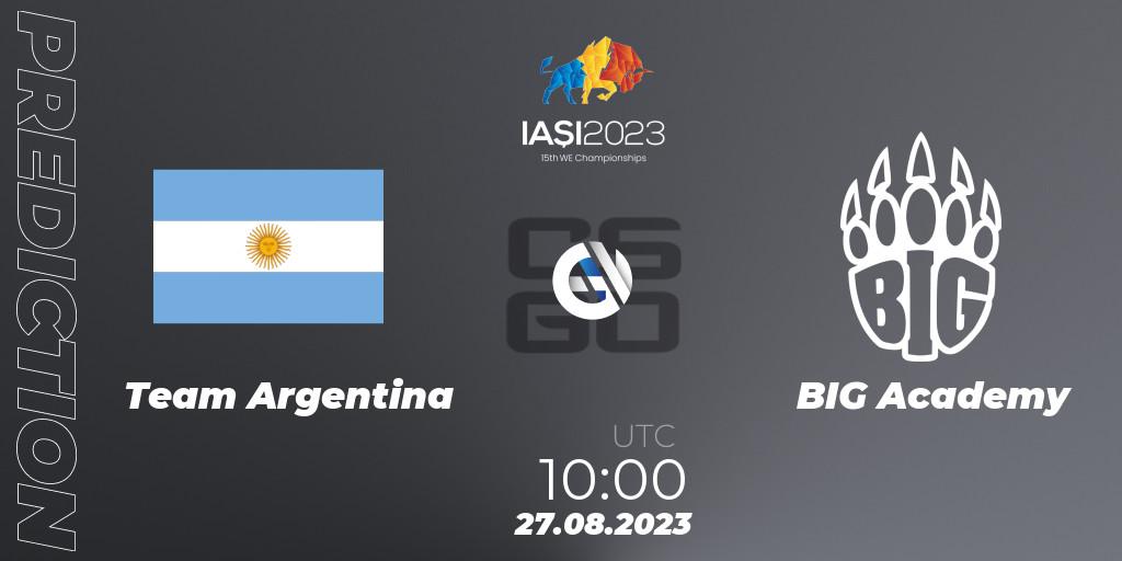 Team Argentina - BIG Academy: прогноз. 27.08.23, CS2 (CS:GO), IESF World Esports Championship 2023