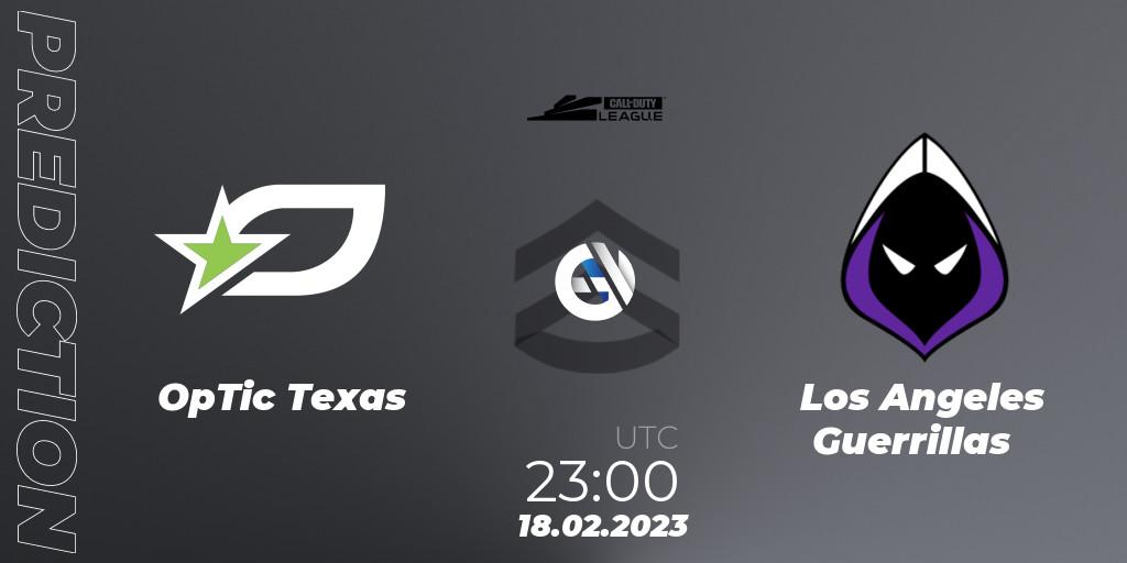 OpTic Texas - Los Angeles Guerrillas: прогноз. 18.02.2023 at 23:30, Call of Duty, Call of Duty League 2023: Stage 3 Major Qualifiers