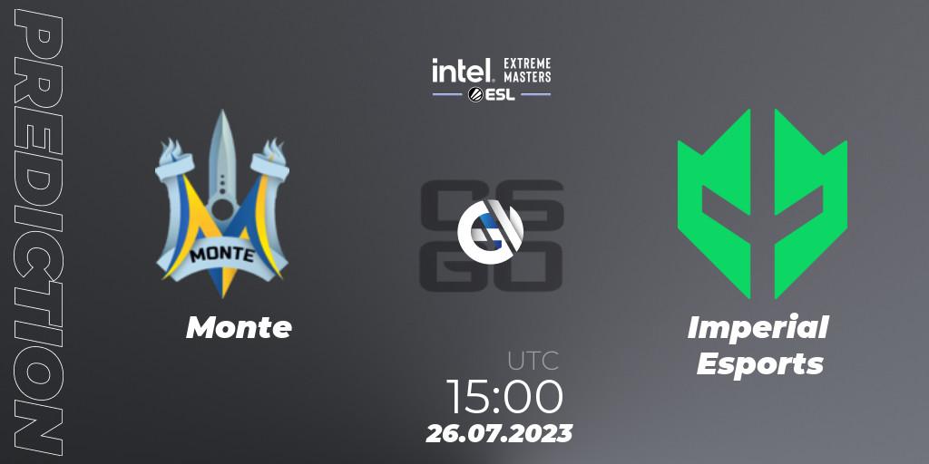 Monte - Imperial Esports: прогноз. 26.07.2023 at 16:10, Counter-Strike (CS2), IEM Cologne 2023 - Play-In
