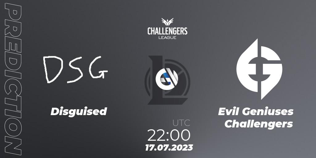 Disguised - Evil Geniuses Challengers: прогноз. 17.07.23, LoL, North American Challengers League 2023 Summer - Group Stage