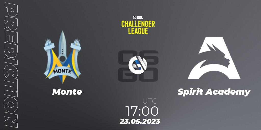 Monte - Spirit Academy: прогноз. 24.05.2023 at 12:00, Counter-Strike (CS2), ESL Challenger League Season 45: Europe