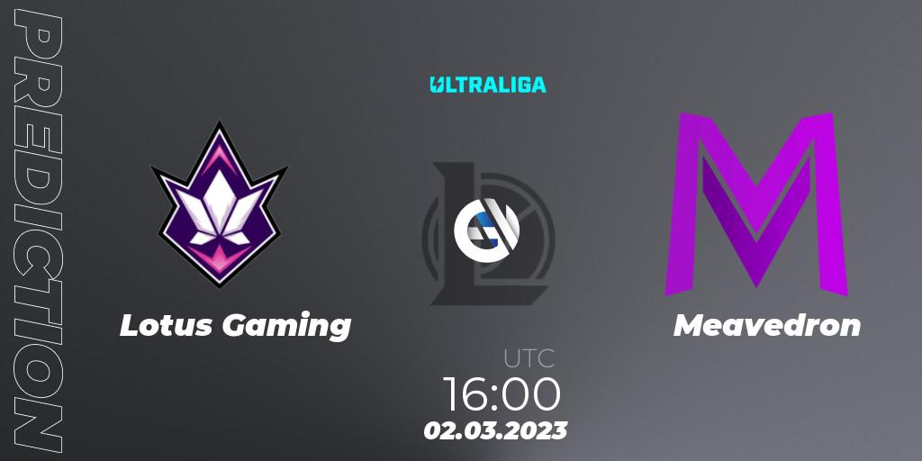 Lotus Gaming - Meavedron: прогноз. 02.03.2023 at 17:00, LoL, Ultraliga 2nd Division Season 6