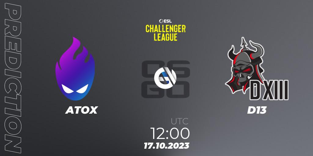 ATOX - D13: прогноз. 17.10.23, CS2 (CS:GO), ESL Challenger League Season 46: Asia-Pacific