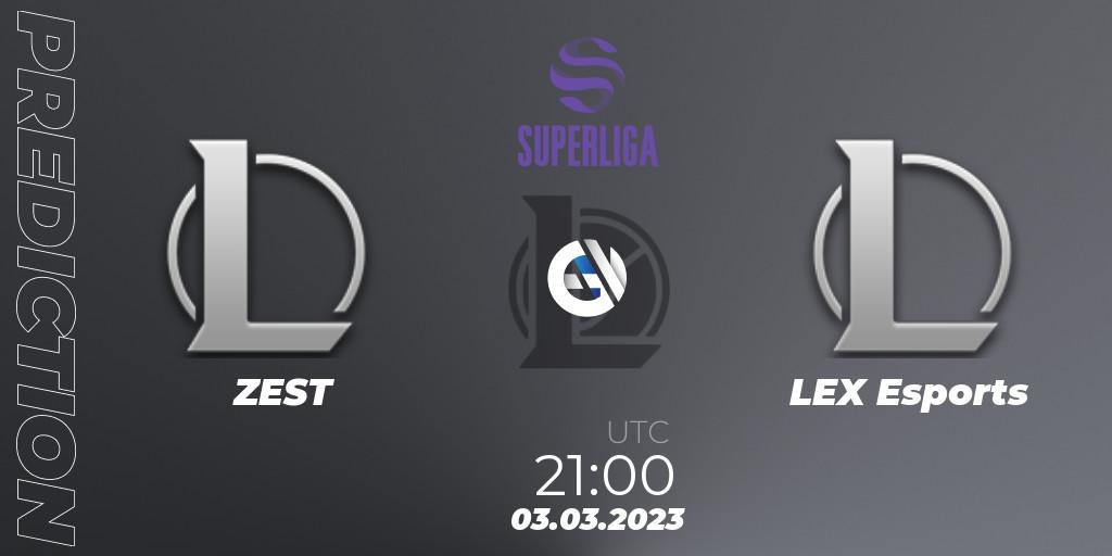 ZEST - LEX Esports: прогноз. 03.03.2023 at 21:00, LoL, LVP Superliga 2nd Division Spring 2023 - Group Stage