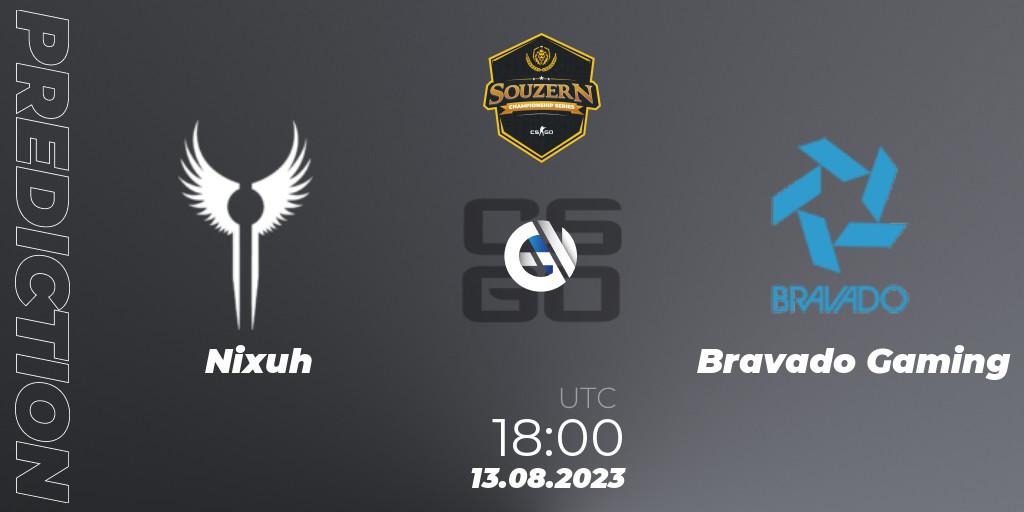 Nixuh - Bravado Gaming: прогноз. 13.08.2023 at 18:00, Counter-Strike (CS2), SOUZERN Championship Series Season 1