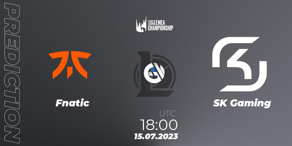 Fnatic - SK Gaming: прогноз. 15.07.2023 at 18:20, LoL, LEC Summer 2023 - Group Stage