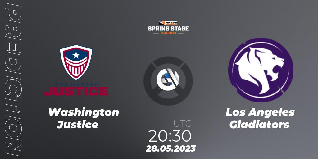 Washington Justice - Los Angeles Gladiators: прогноз. 28.05.2023 at 20:30, Overwatch, OWL Stage Qualifiers Spring 2023 West