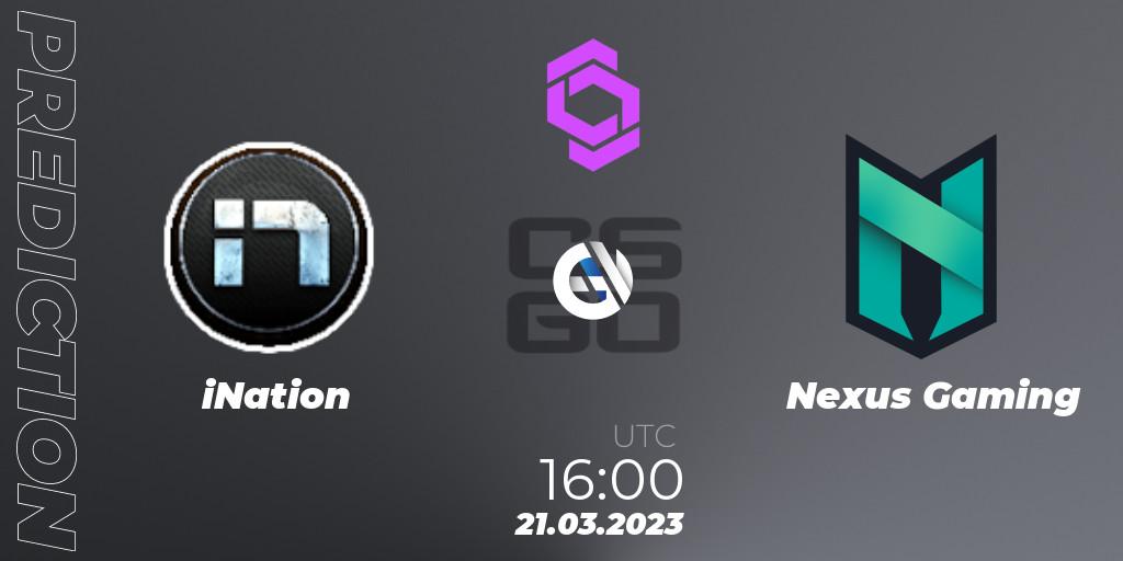 iNation - Nexus Gaming: прогноз. 21.03.23, CS2 (CS:GO), CCT West Europe Series #2