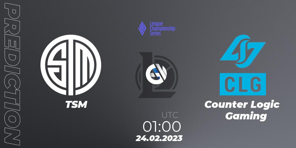 TSM - Counter Logic Gaming: прогноз. 10.02.2023 at 23:00, LoL, LCS Spring 2023 - Group Stage