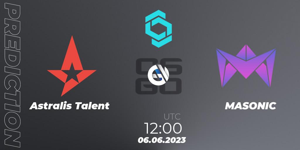 Astralis Talent - MASONIC: прогноз. 06.06.2023 at 12:00, Counter-Strike (CS2), CCT North Europe Series 5