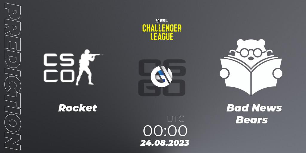 Rocket - Bad News Bears: прогноз. 24.08.2023 at 00:00, Counter-Strike (CS2), ESL Challenger League Season 46: North America