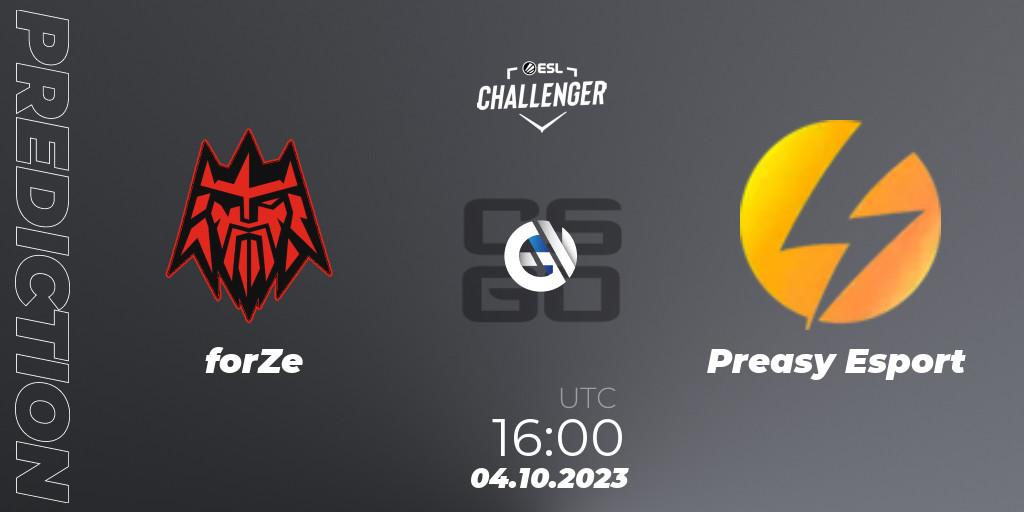 forZe - Preasy Esport: прогноз. 04.10.2023 at 16:00, Counter-Strike (CS2), ESL Challenger at DreamHack Winter 2023: European Open Qualifier