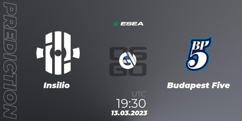 Insilio - Budapest Five: прогноз. 13.03.23, CS2 (CS:GO), ESEA Season 44: Advanced Division - Europe
