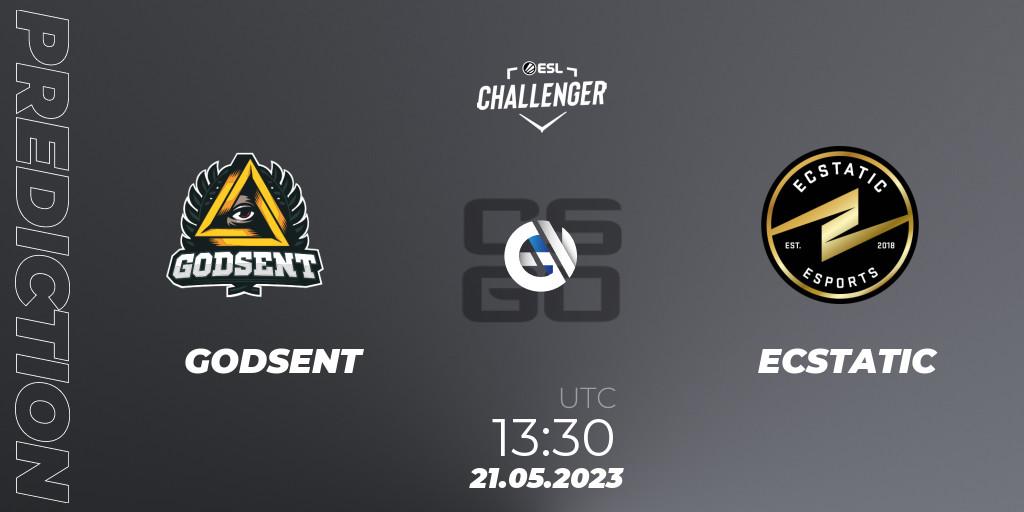 GODSENT - ECSTATIC: прогноз. 21.05.2023 at 13:30, Counter-Strike (CS2), ESL Challenger Katowice 2023: European Qualifier