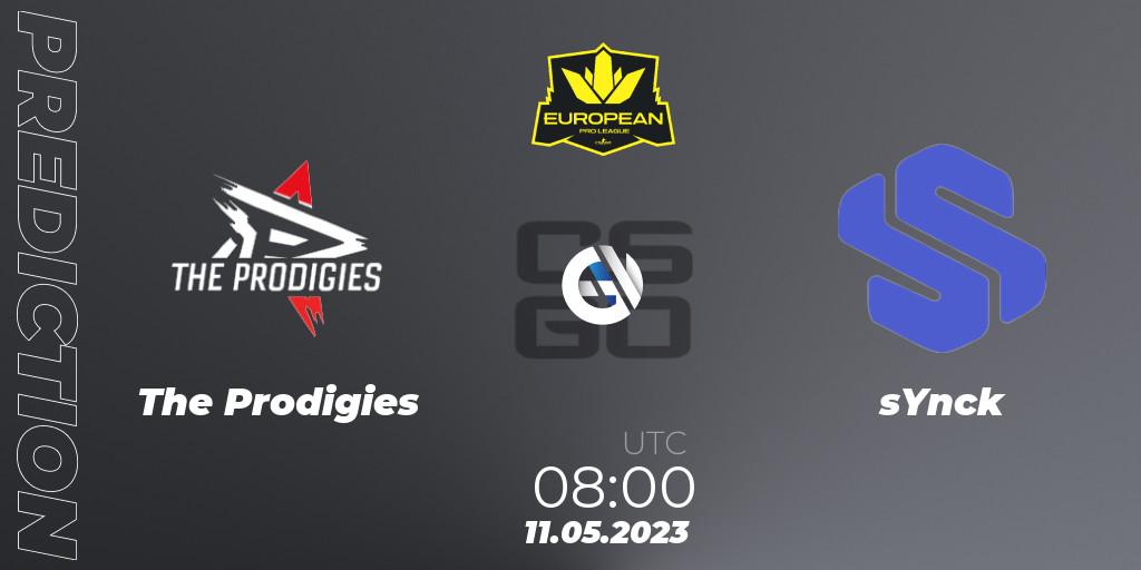 The Prodigies - sYnck: прогноз. 11.05.2023 at 08:00, Counter-Strike (CS2), European Pro League Season 8: Division 2