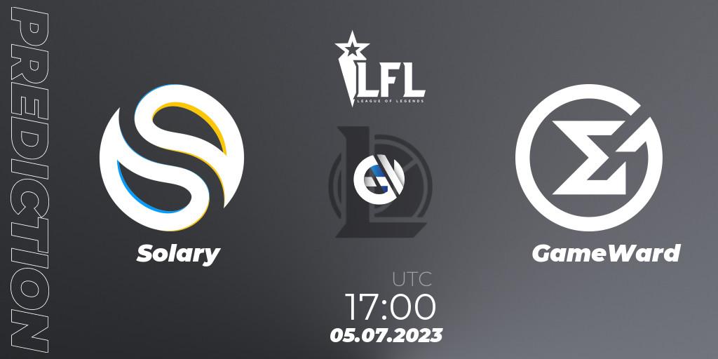 Solary - GameWard: прогноз. 05.07.2023 at 16:00, LoL, LFL Summer 2023 - Group Stage