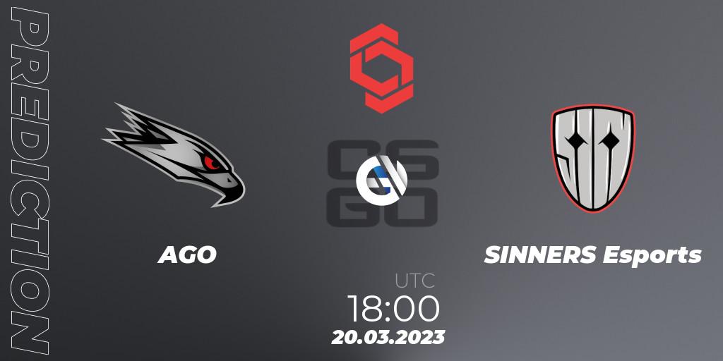 AGO - SINNERS Esports: прогноз. 20.03.23, CS2 (CS:GO), CCT Central Europe Series #5