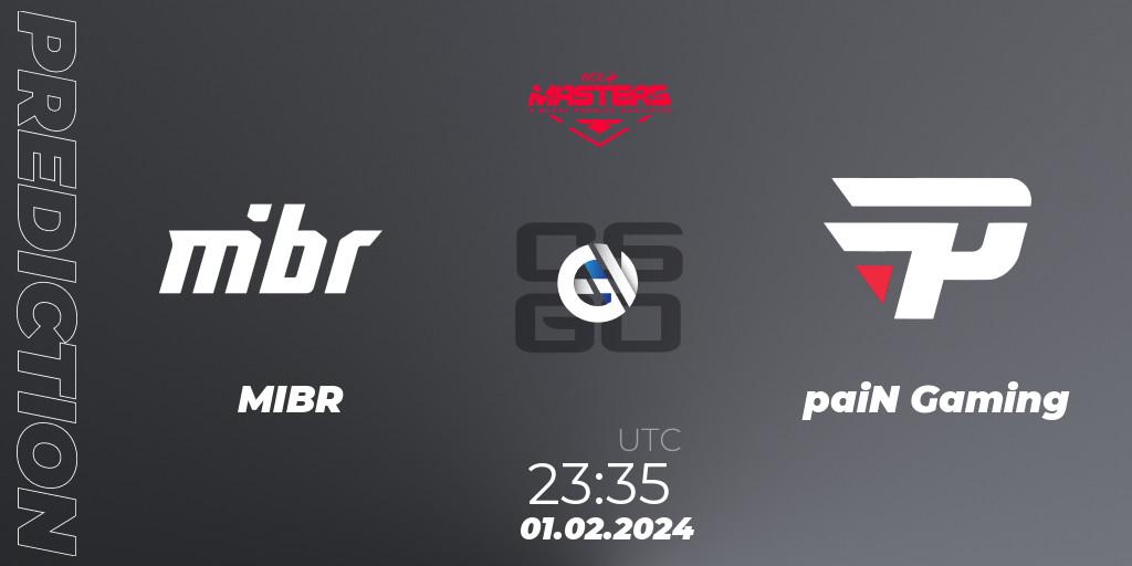 MIBR - paiN Gaming: прогноз. 01.02.2024 at 23:35, Counter-Strike (CS2), ACE South American Masters Spring 2024 - A BLAST Premier Qualifier