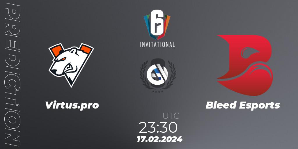 Virtus.pro - Bleed Esports: прогноз. 17.02.2024 at 23:30, Rainbow Six, Six Invitational 2024 - Group Stage