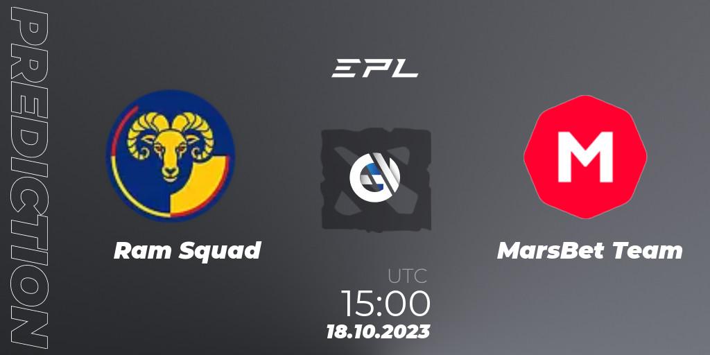 Ram Squad - MarsBet Team: прогноз. 18.10.2023 at 15:00, Dota 2, European Pro League Season 13
