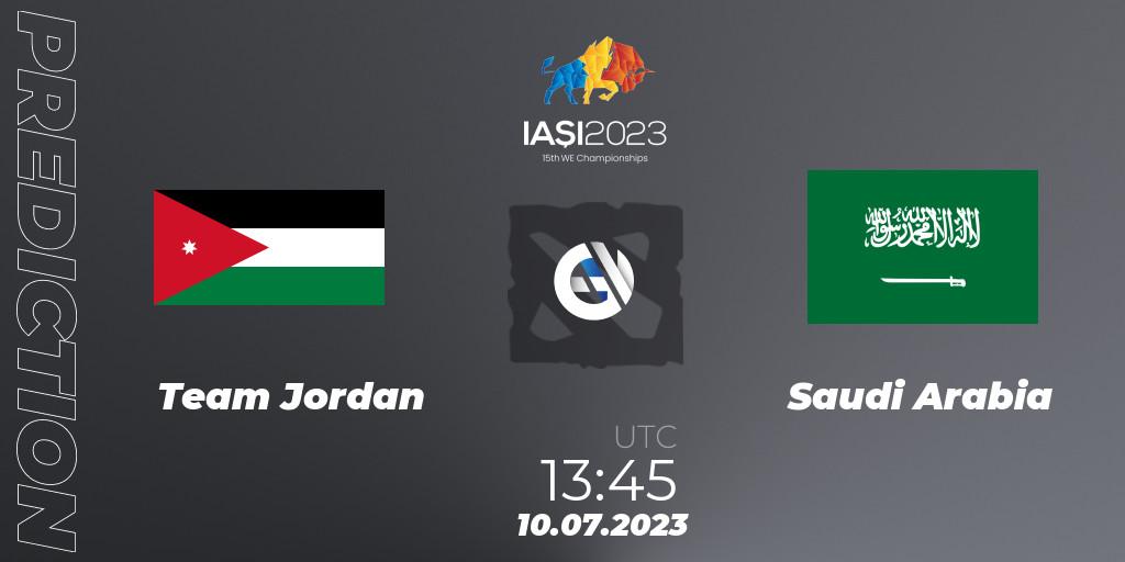 Team Jordan - Saudi Arabia: прогноз. 10.07.2023 at 14:45, Dota 2, Gamers8 IESF Asian Championship 2023