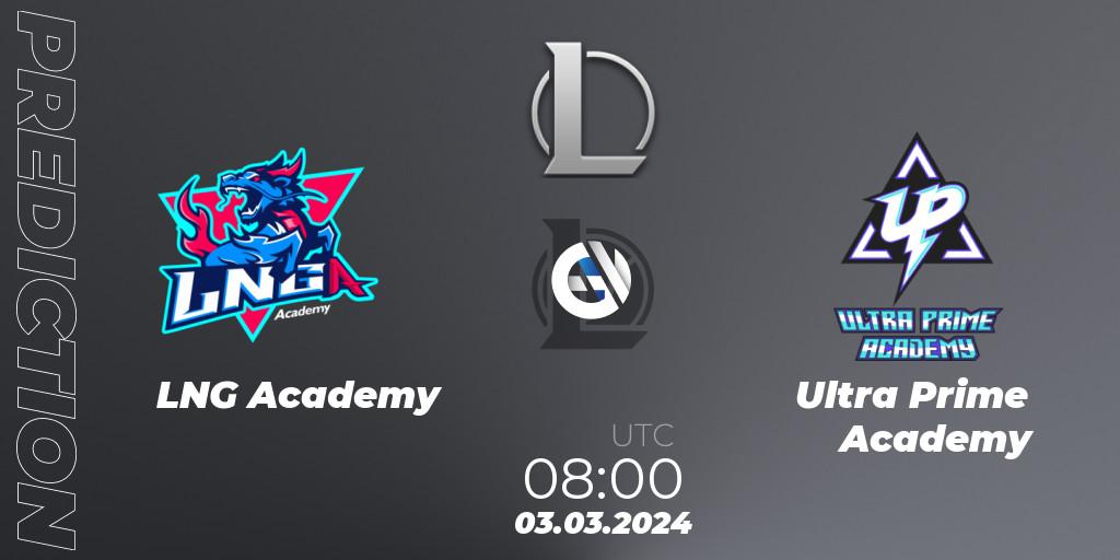 LNG Academy - Ultra Prime Academy: прогноз. 03.03.2024 at 08:00, LoL, LDL 2024 - Stage 1