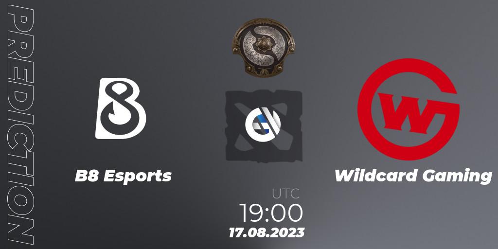 B8 Esports - Wildcard Gaming: прогноз. 17.08.2023 at 20:48, Dota 2, The International 2023 - North America Qualifier