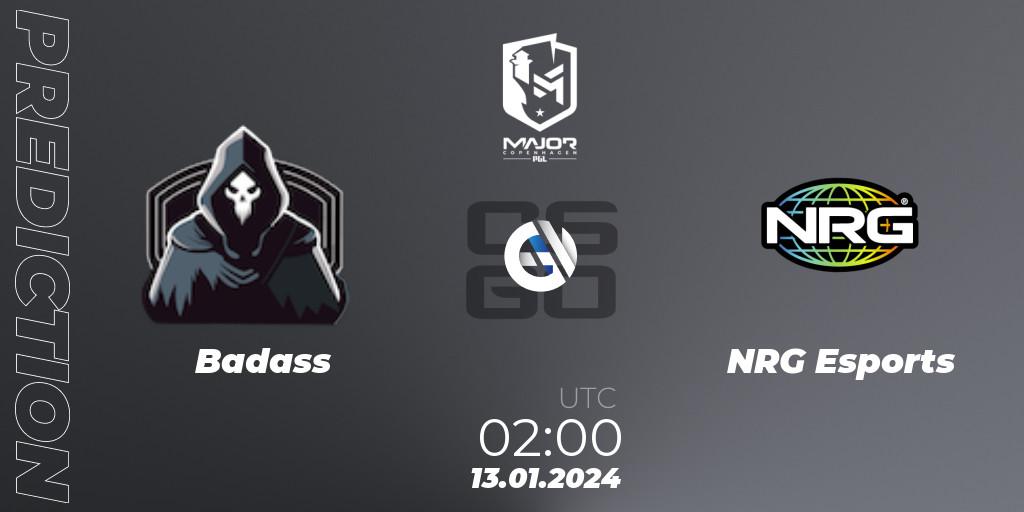 Badass - NRG Esports: прогноз. 13.01.2024 at 02:00, Counter-Strike (CS2), PGL CS2 Major Copenhagen 2024 North America RMR Closed Qualifier