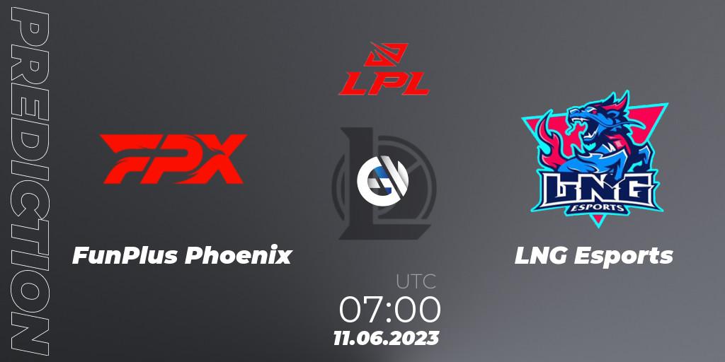 FunPlus Phoenix - LNG Esports: прогноз. 11.06.23, LoL, LPL Summer 2023 Regular Season