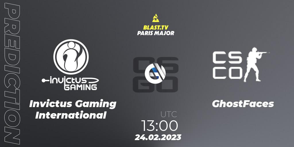 Invictus Gaming International - GhostFaces: прогноз. 24.02.2023 at 13:10, Counter-Strike (CS2), BLAST.tv Paris Major 2023 Middle East RMR Closed Qualifier