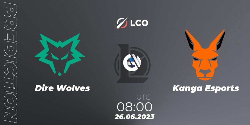 Dire Wolves - Kanga Esports: прогноз. 26.06.23, LoL, LCO Split 2 2023 Regular Season