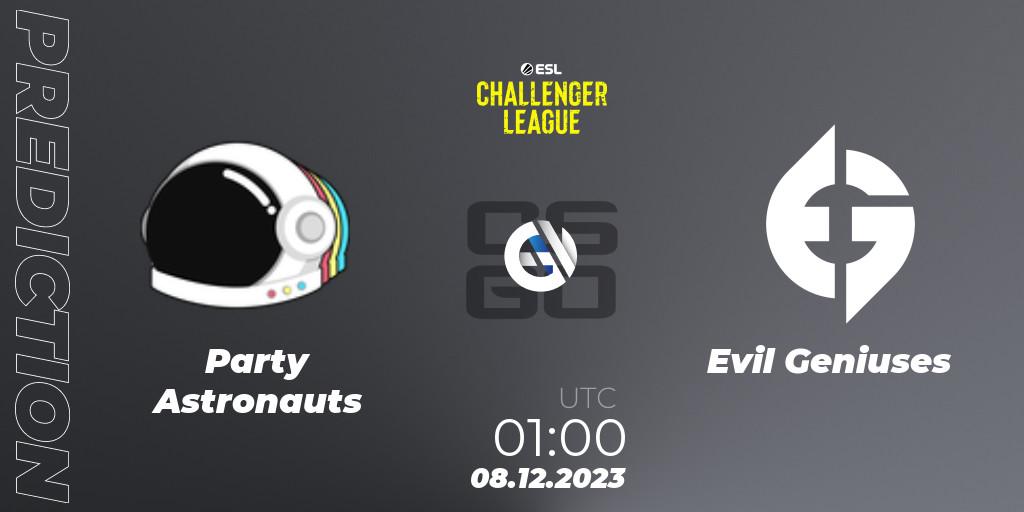 Party Astronauts - Evil Geniuses: прогноз. 08.12.23, CS2 (CS:GO), ESL Challenger League Season 46: North America