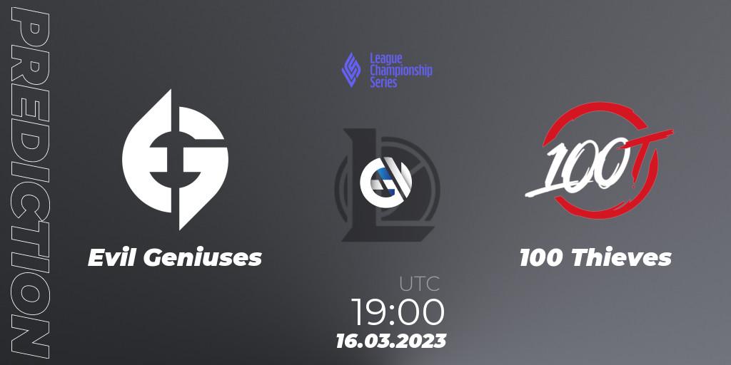 Evil Geniuses - 100 Thieves: прогноз. 15.02.2023 at 22:00, LoL, LCS Spring 2023 - Group Stage