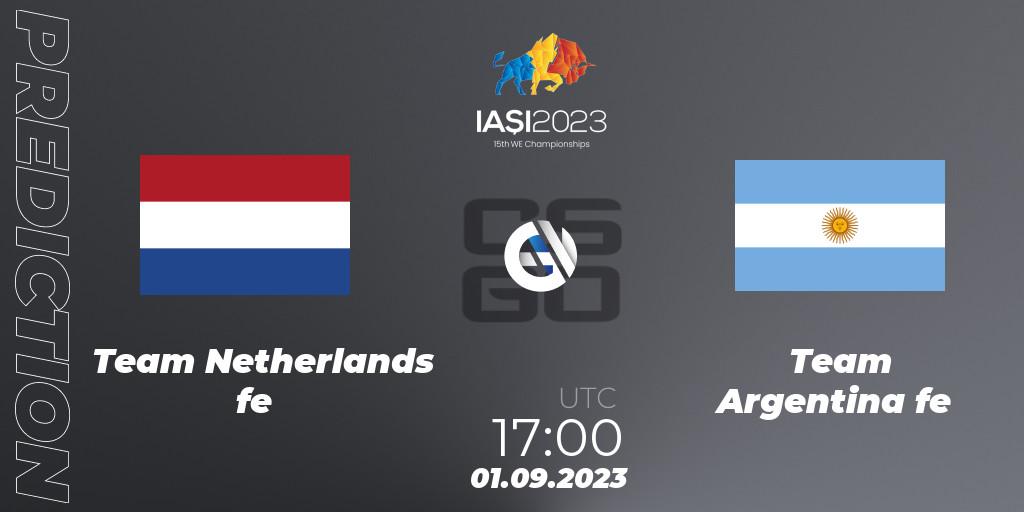 Team Netherlands fe - Team Argentina fe: прогноз. 01.09.2023 at 19:00, Counter-Strike (CS2), IESF Female World Esports Championship 2023