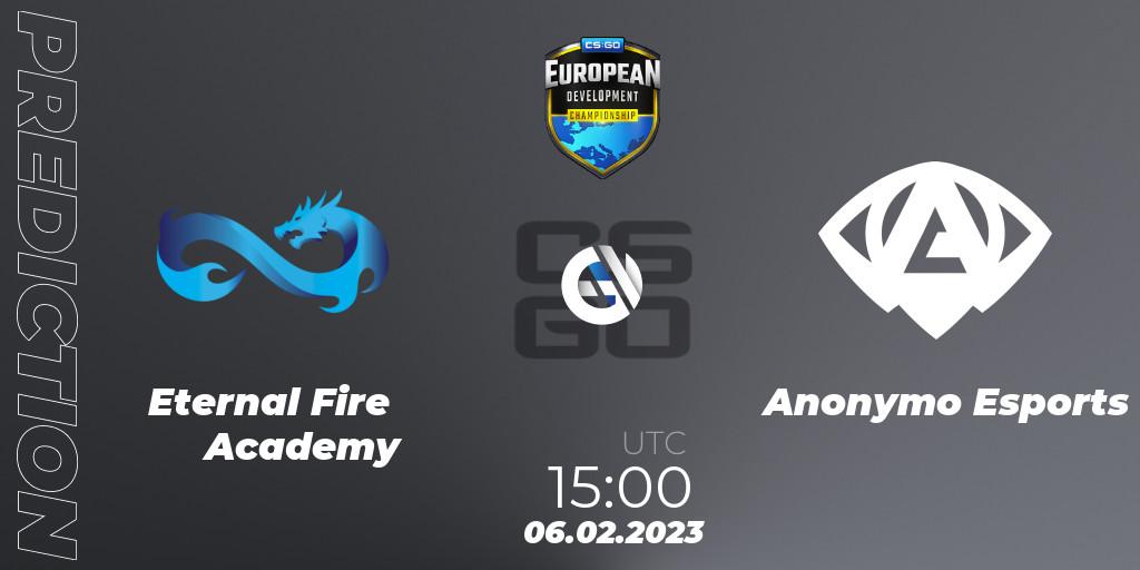 Eternal Fire Academy - Anonymo Esports: прогноз. 12.02.23, CS2 (CS:GO), European Development Championship 7 Closed Qualifier