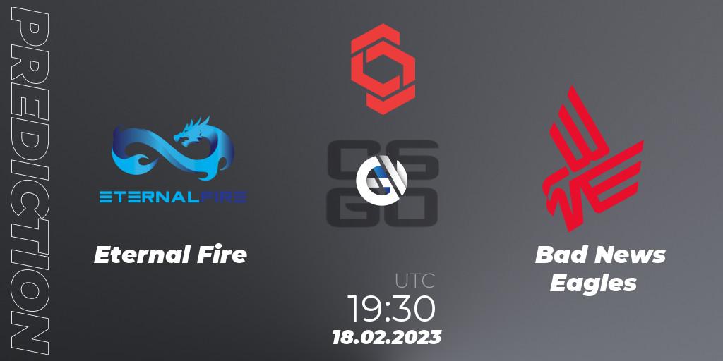 Eternal Fire - Bad News Eagles: прогноз. 18.02.2023 at 20:30, Counter-Strike (CS2), CCT Central Europe Series Finals #1