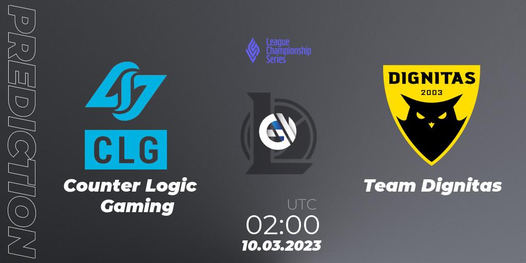 Counter Logic Gaming - Team Dignitas: прогноз. 10.03.2023 at 03:00, LoL, LCS Spring 2023 - Group Stage