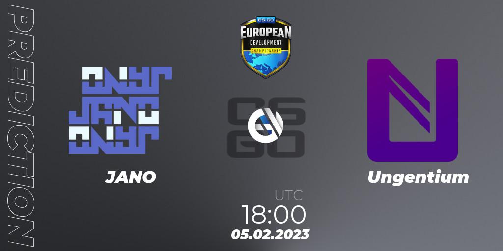 JANO - Ungentium: прогноз. 05.02.23, CS2 (CS:GO), European Development Championship 7 Closed Qualifier