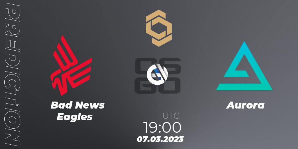 Bad News Eagles - Aurora: прогноз. 07.03.2023 at 19:00, Counter-Strike (CS2), CCT South Europe Series #3