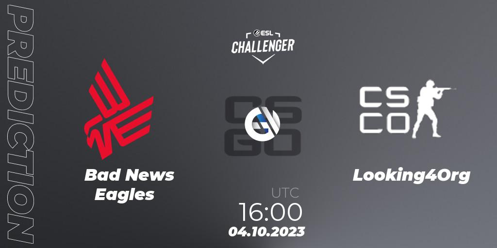 Bad News Eagles - Looking4Org: прогноз. 04.10.23, CS2 (CS:GO), ESL Challenger at DreamHack Winter 2023: European Open Qualifier