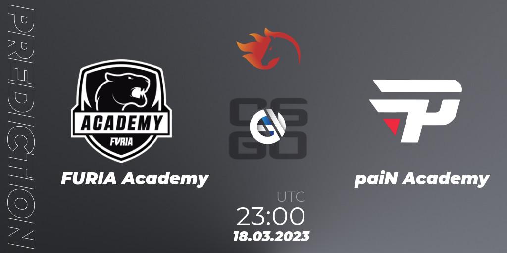 FURIA Academy - paiN Academy: прогноз. 18.03.2023 at 23:00, Counter-Strike (CS2), FiReLEAGUE Academy 2023 Finals