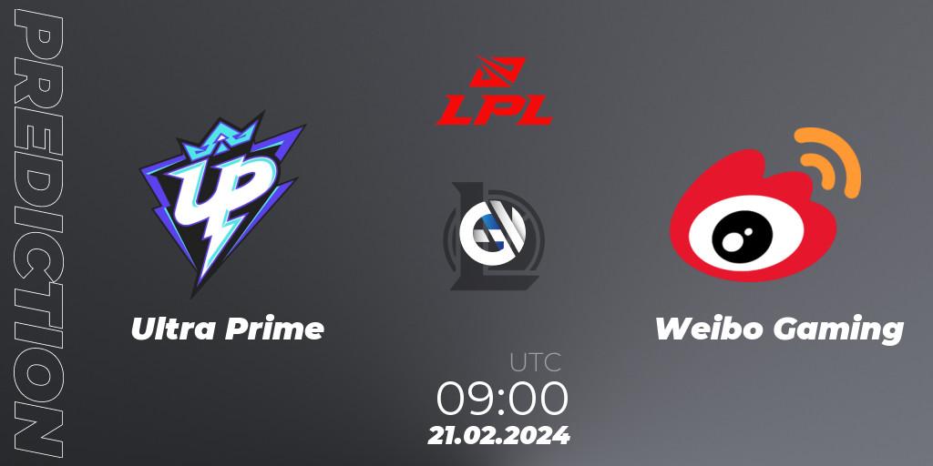 Ultra Prime - Weibo Gaming: прогноз. 21.02.2024 at 09:00, LoL, LPL Spring 2024 - Group Stage