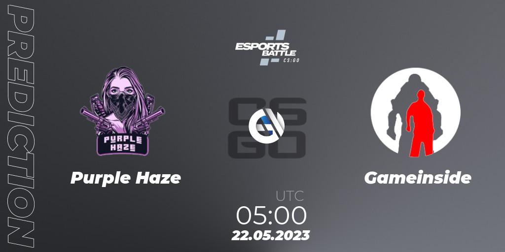 Purple Haze - Gameinside: прогноз. 22.05.23, CS2 (CS:GO), ESportsBattle Season 19