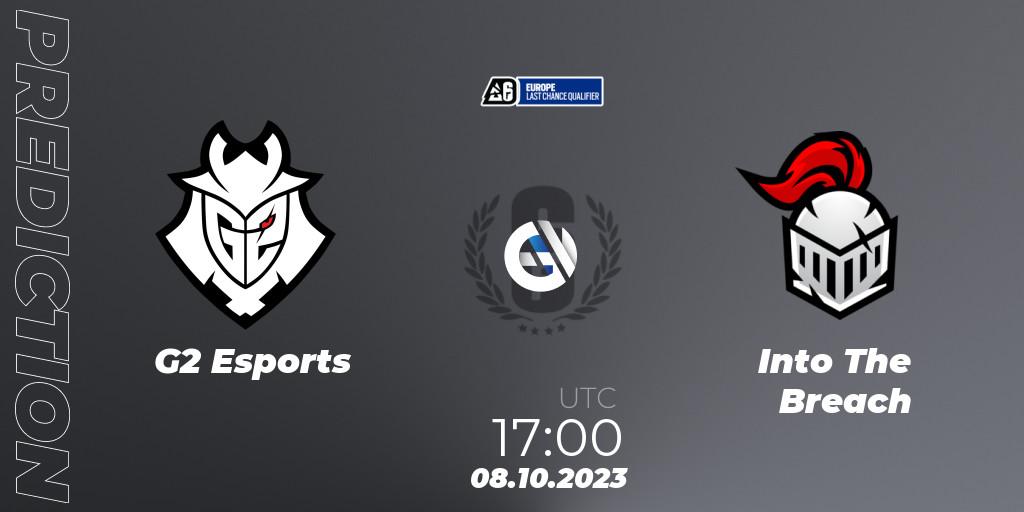 G2 Esports - Into The Breach: прогноз. 08.10.2023 at 15:45, Rainbow Six, Europe League 2023 - Stage 2 - Last Chance Qualifiers