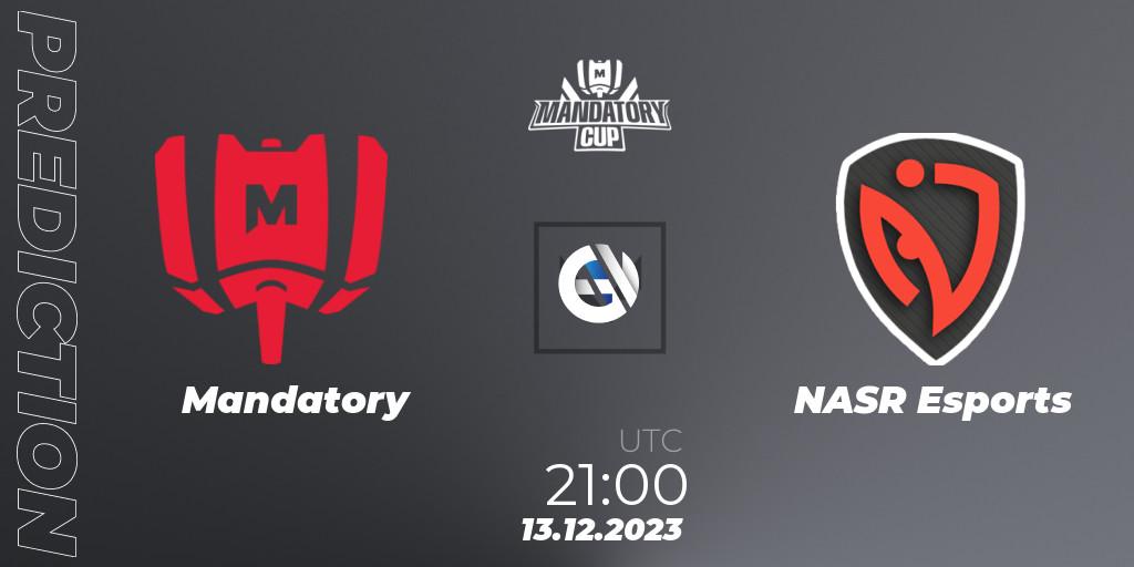 Mandatory - NASR Esports: прогноз. 13.12.2023 at 21:00, VALORANT, Mandatory Cup #3