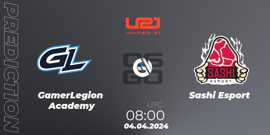 GamerLegion Academy - Sashi Esport: прогноз. 04.04.24, CS2 (CS:GO), United21 Season 14