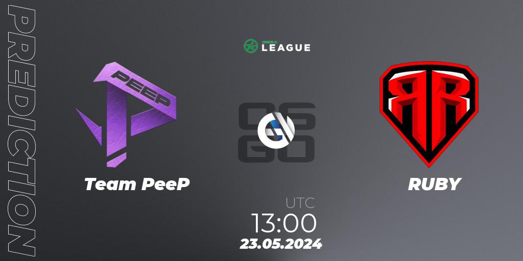 Team PeeP - RUBY: прогноз. 23.05.2024 at 13:00, Counter-Strike (CS2), ESEA Season 49: Advanced Division - Europe
