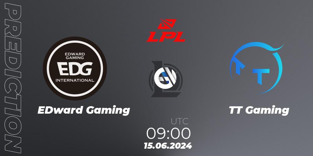 EDward Gaming - TT Gaming: прогноз. 15.06.2024 at 09:00, LoL, LPL 2024 Summer - Group Stage