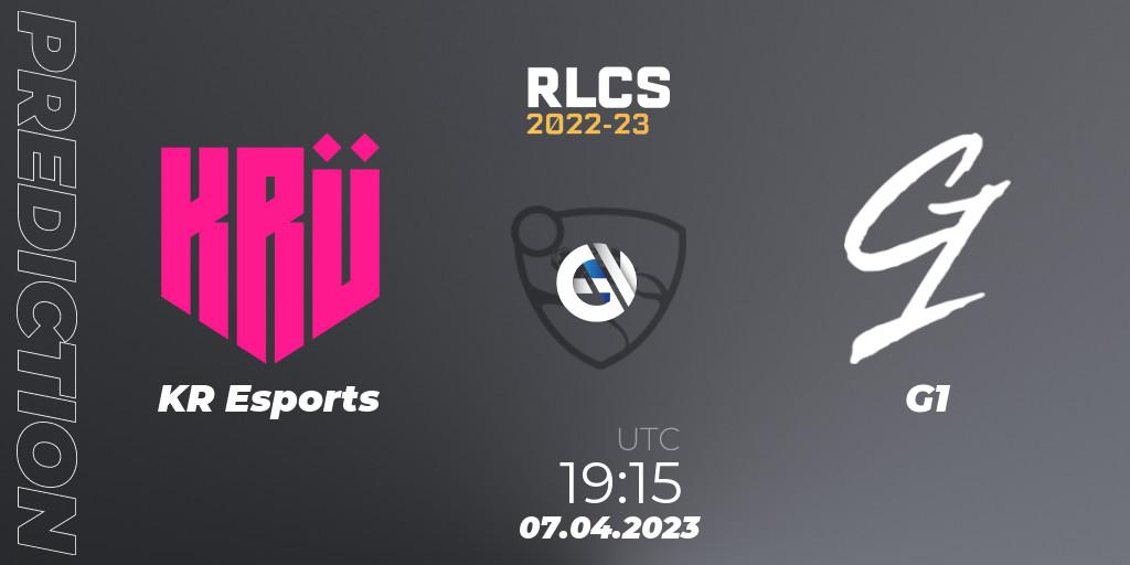 KRÜ Esports - G1: прогноз. 07.04.2023 at 22:45, Rocket League, RLCS 2022-23 - Winter Split Major